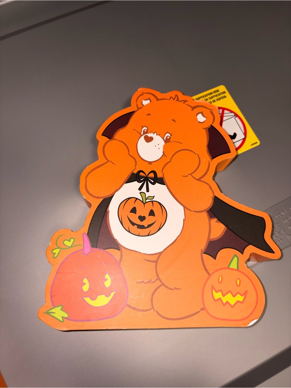 Orange Halloween Care Bear Sign